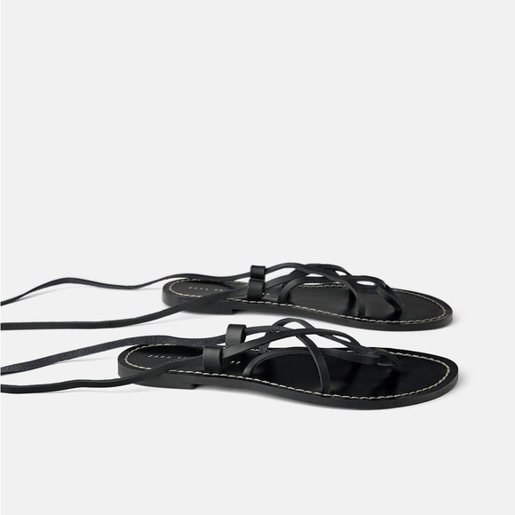 Elegant Black Leather Sandals 41 - Picture 2 of 2